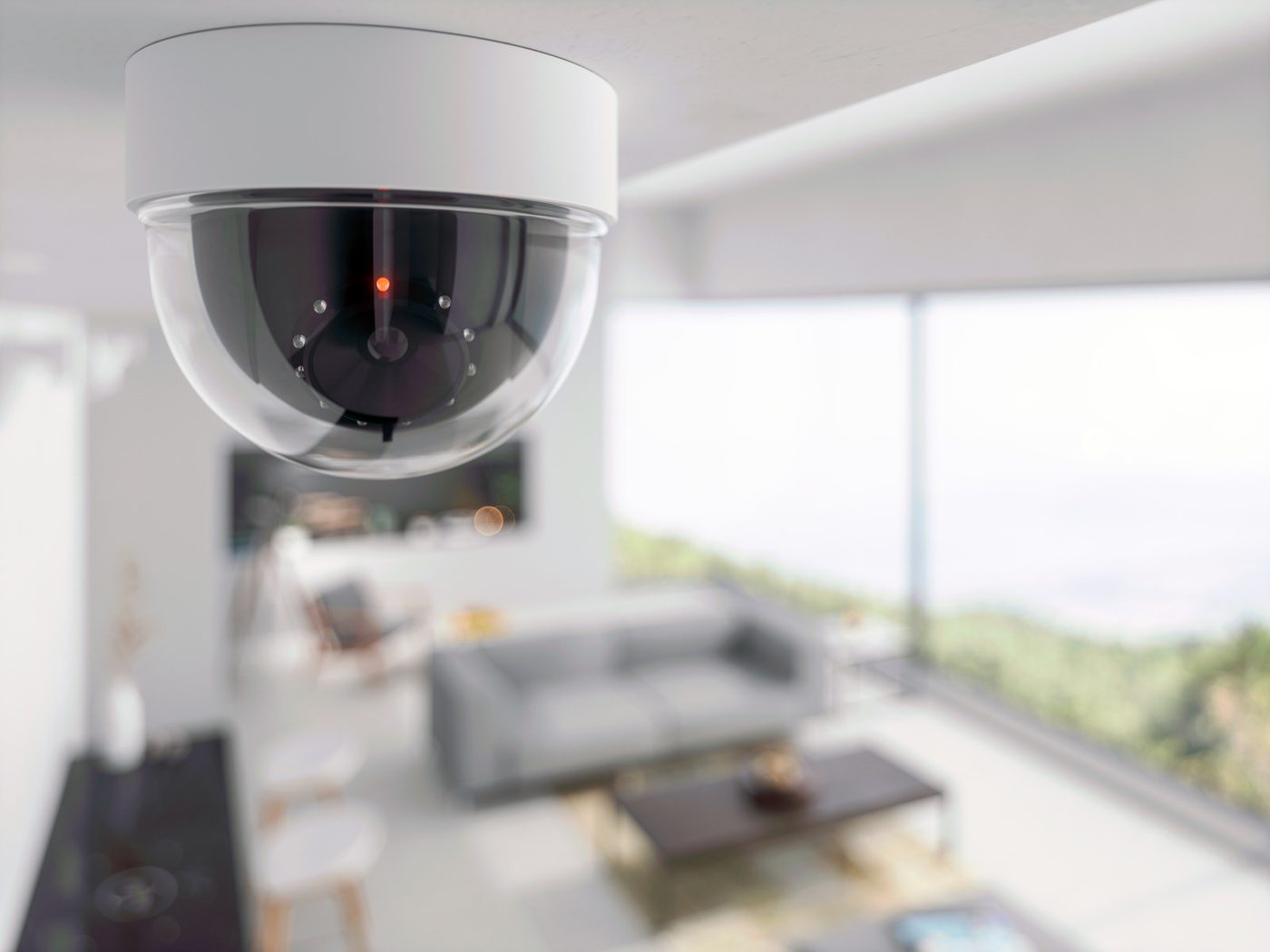 Security camera installed with a professional finish