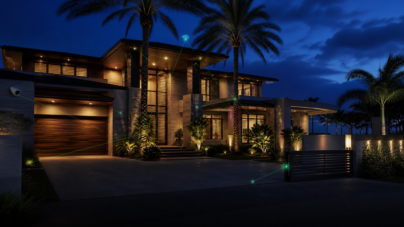 Modern luxury residence with integrated smart home systems